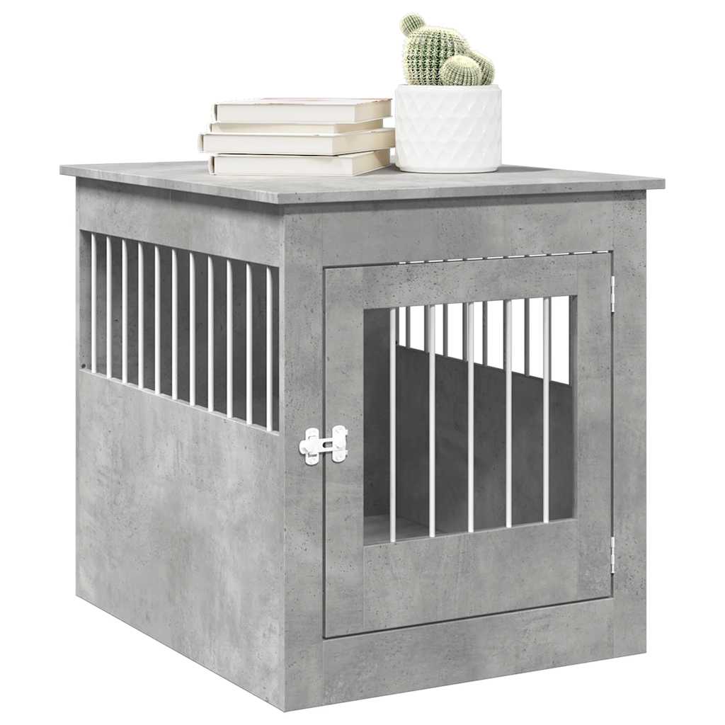 Vidaxxl cage pour chien 64,5x80x71 cm bois d'ingénierie béton gris
