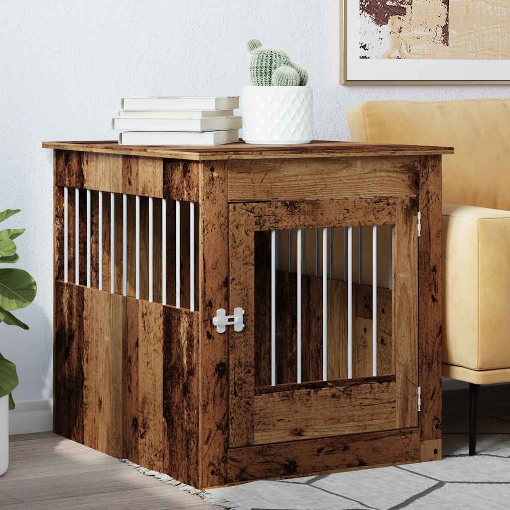 Vidaxxl cage pour chien 64,5x80x71 cm bois traité, couleur bois ancien