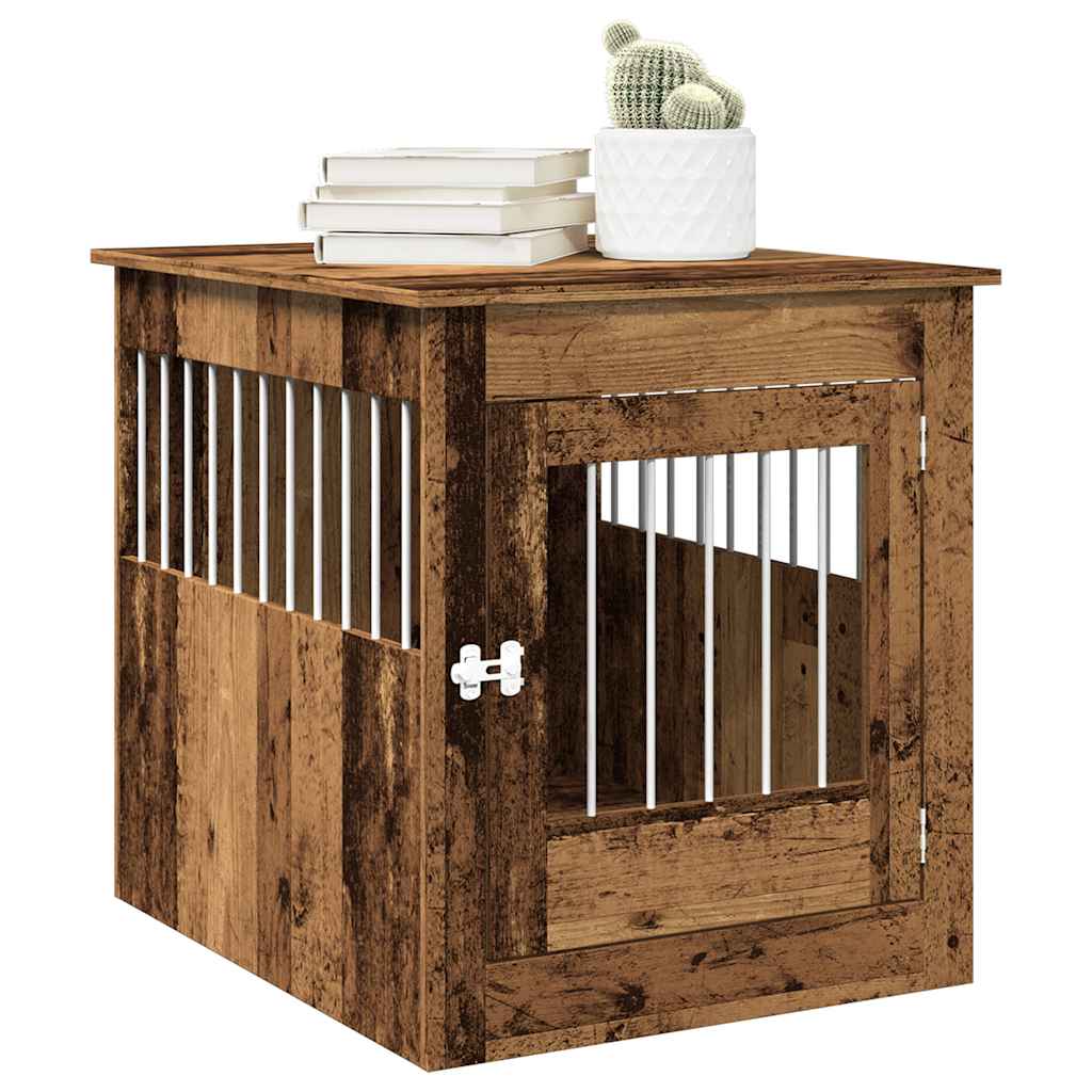 Vidaxxl cage pour chien 64,5x80x71 cm bois traité, couleur bois ancien