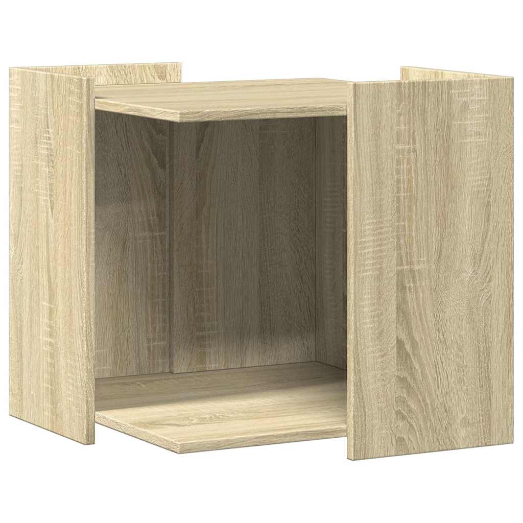 Vidaxxl litière pour chat 53x53x51 cm bois fini chêne sonoma coloré