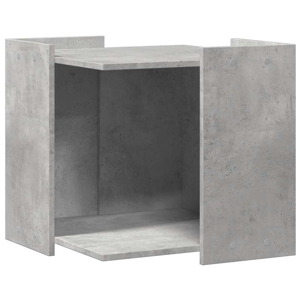 Vidaxxl litière pour chat 53x53x51 cm bois d'ingénierie béton gris