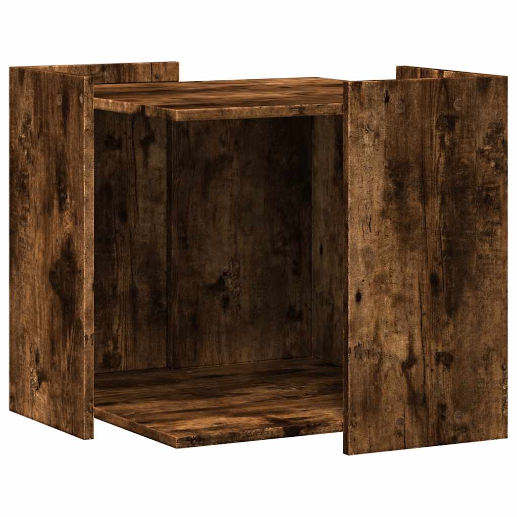 Vidaxxl bac à litière pour chat 53x53x51 cm bois traité, chêne fumé