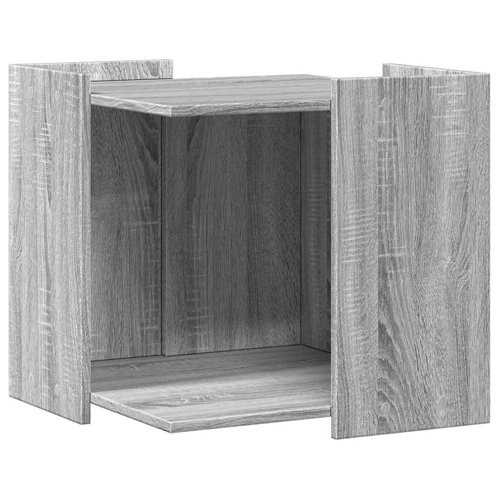 Vidaxxl litière pour chat 53x53x51 cm bois d'ingénierie gris coloris chêne sonoma
