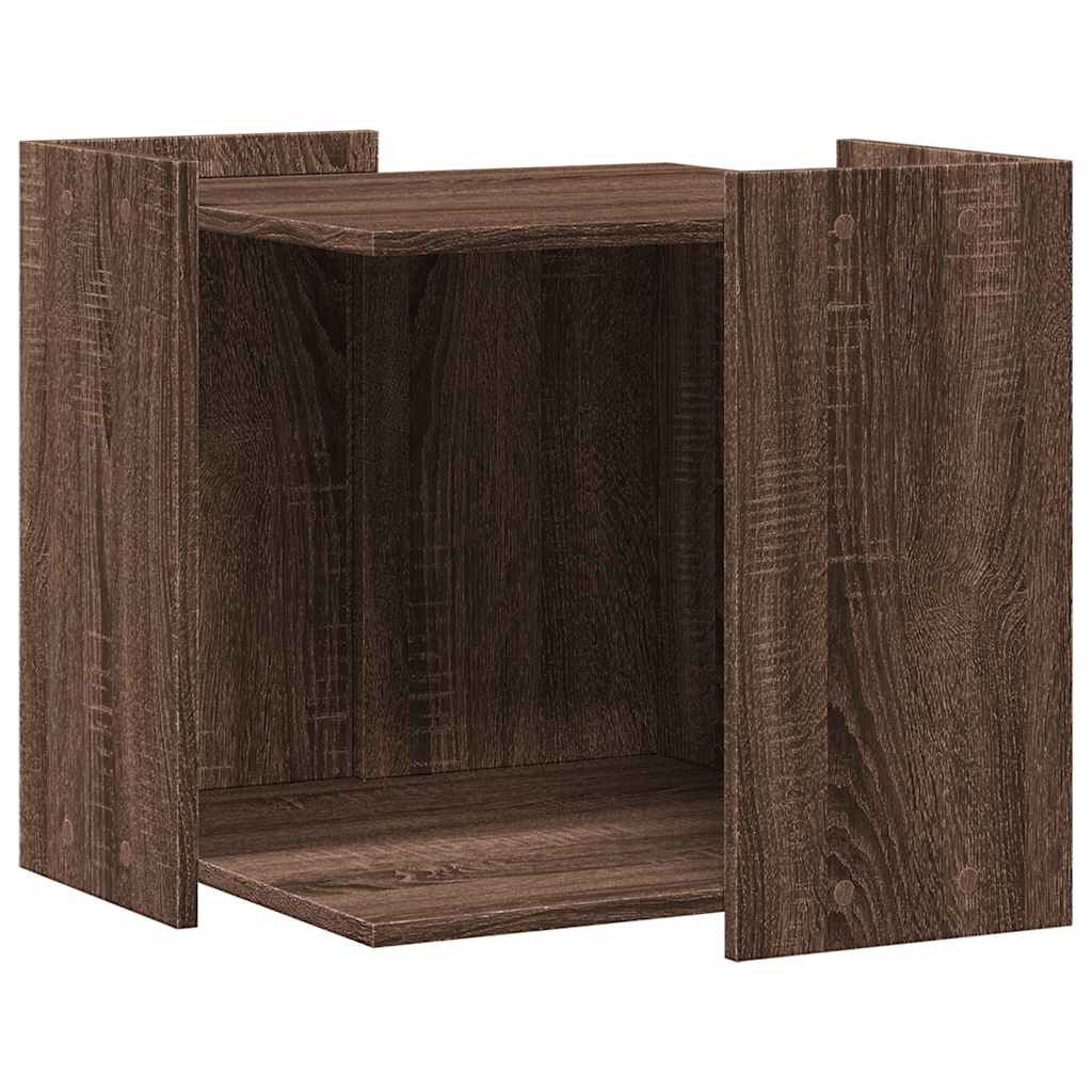 Vidaxxl bac à litière pour chat 53x53x51 cm bois fini chêne brun