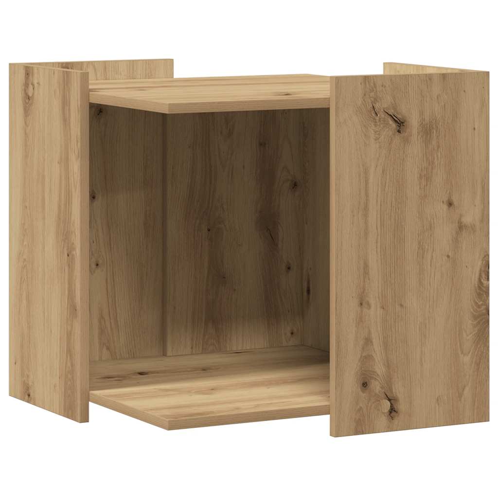 Vidaxl kattenbakkast 53x53x51 cm bewerkt hout artisanaal eikenkleurig