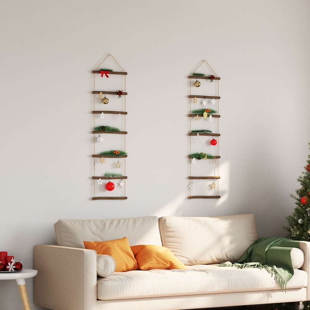 Vidaxx décorations murales en forme d'échelle 2 pcs 30x100 cm branche naturelle