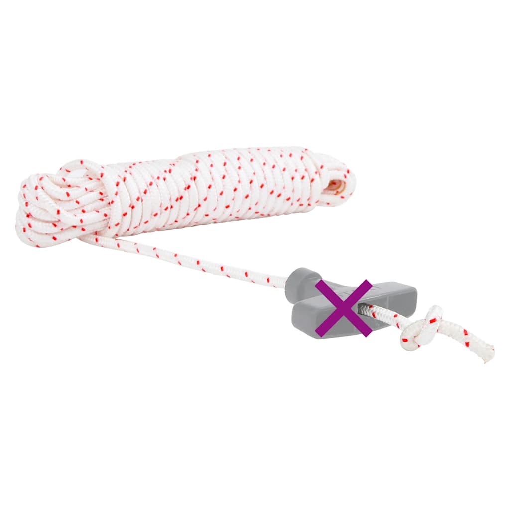 Vidaxl tirette cordon de démarrage blanc et rouge ø6 mm 10 m nylon