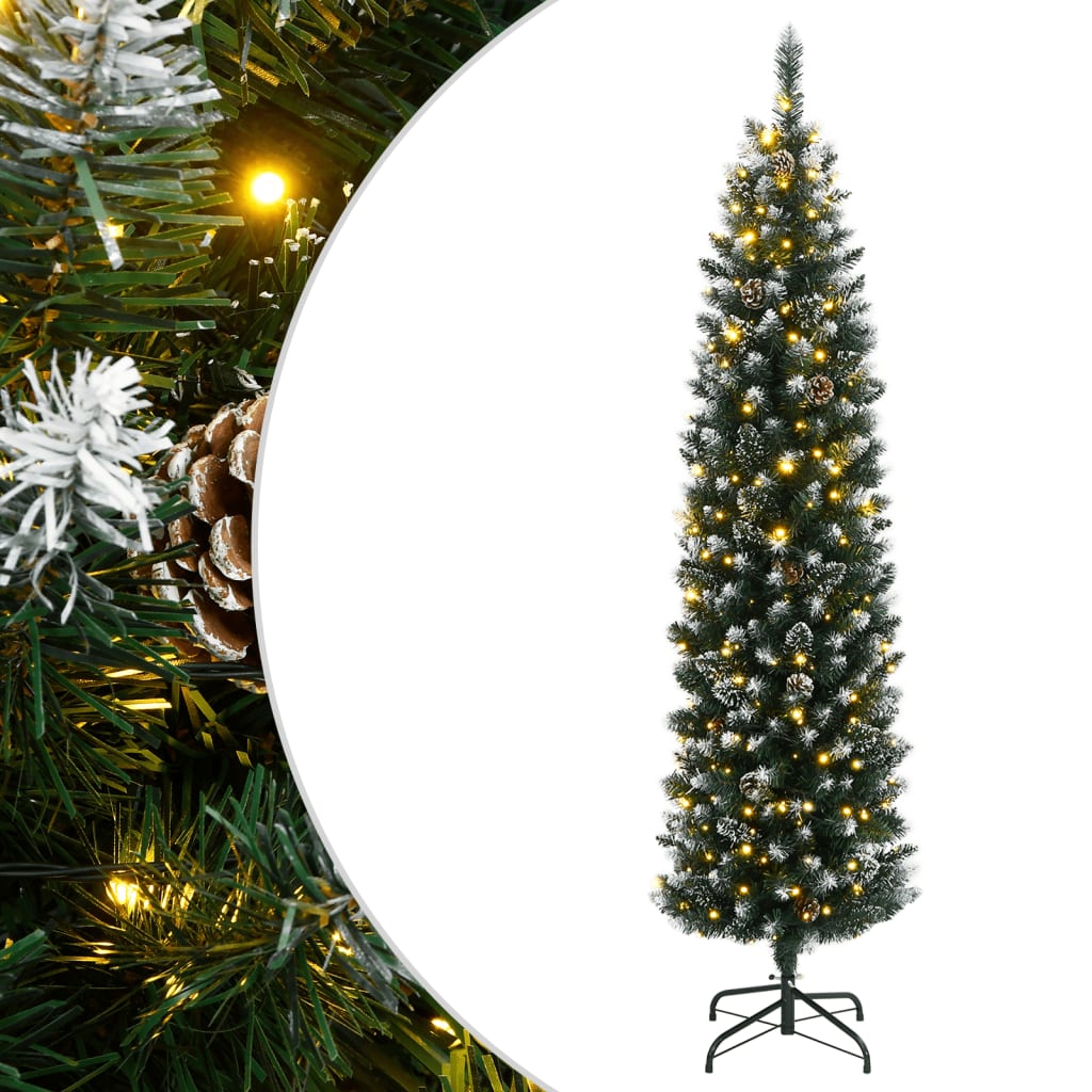 VidaXL Sapin de Noël artificiel étroit avec 150 LED 150 cm