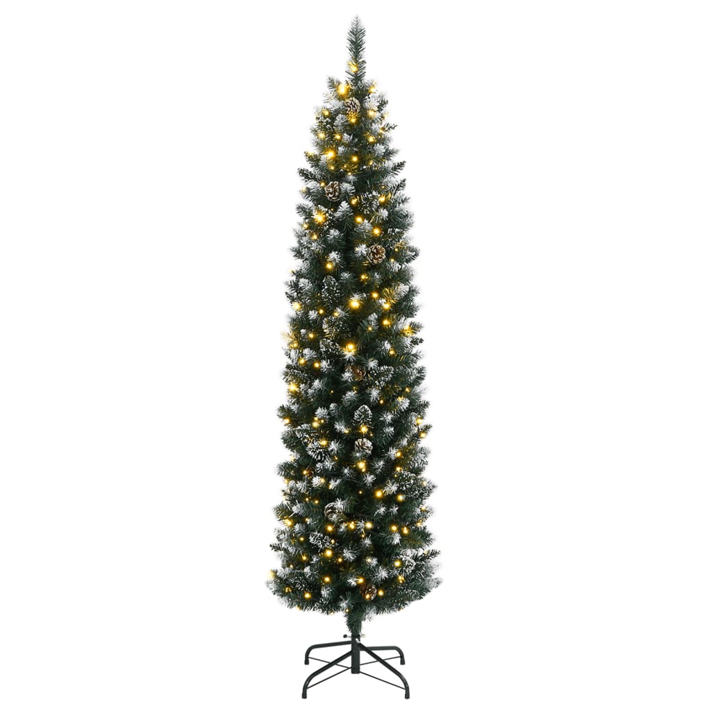 VidaXL Sapin de Noël artificiel étroit avec 300 LED 240 cm