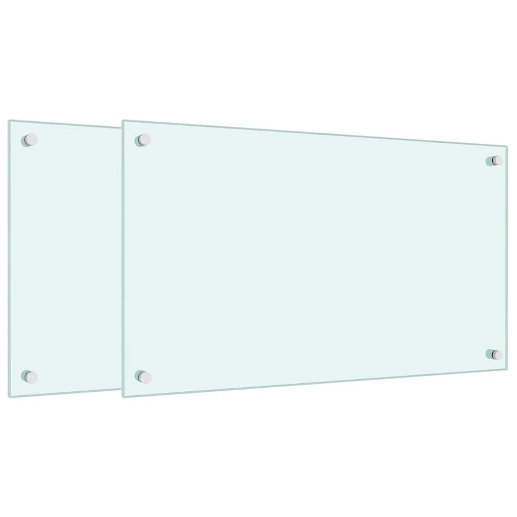 VidaXL Crédences de cuisine 2 pcs 70x40 cm verre trempé blanc