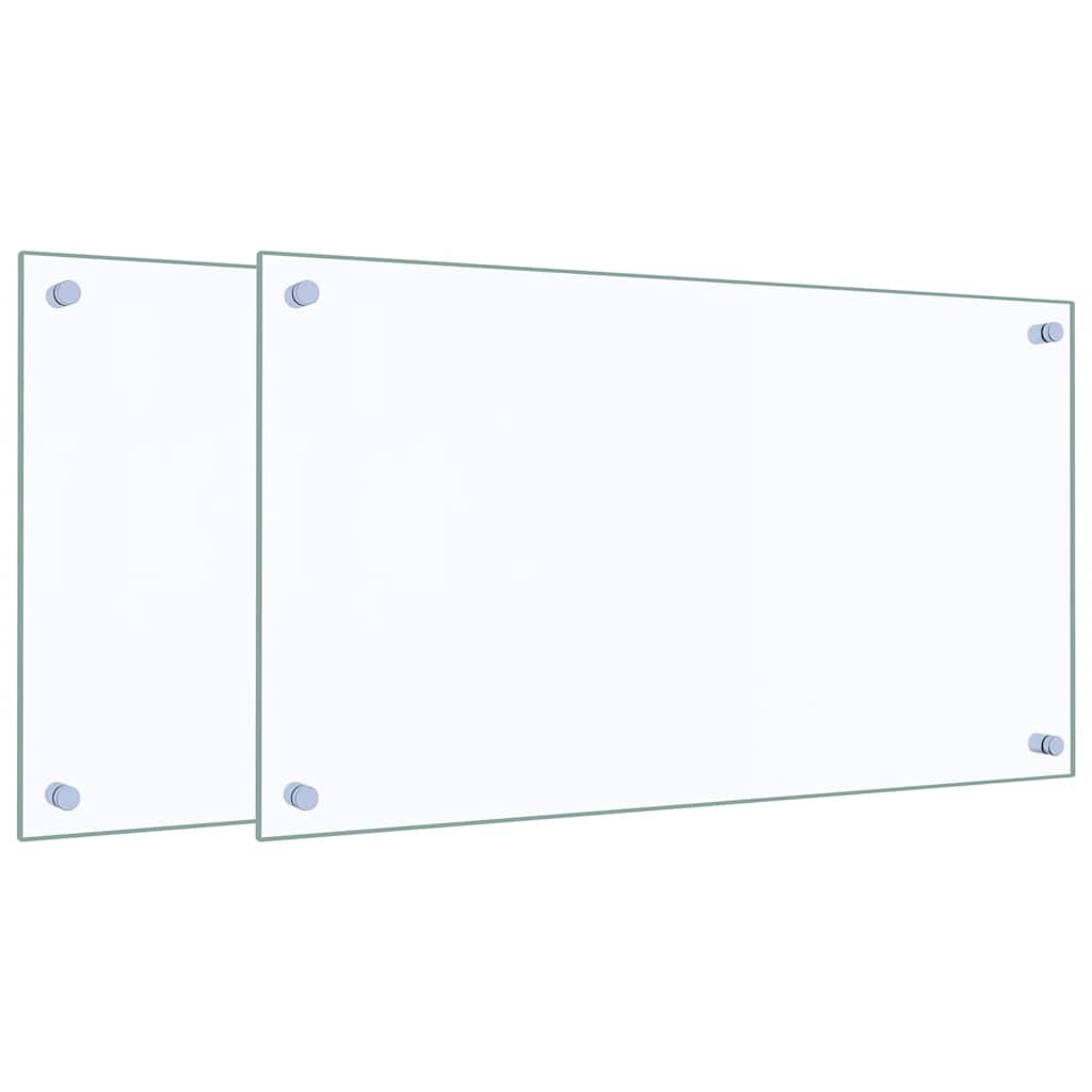 VidaXL Pare-éclaboussures de cuisine 2 pcs 70x40 cm verre trempé transparent