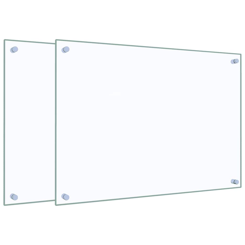 VidaXL Pare-éclaboussures de cuisine 2 pcs 70x50 cm verre trempé transparent