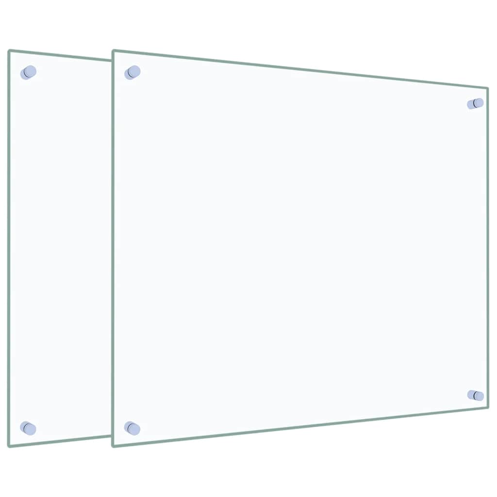 VidaXL Pare-éclaboussures de cuisine 2 pcs 70x60 cm verre trempé transparent