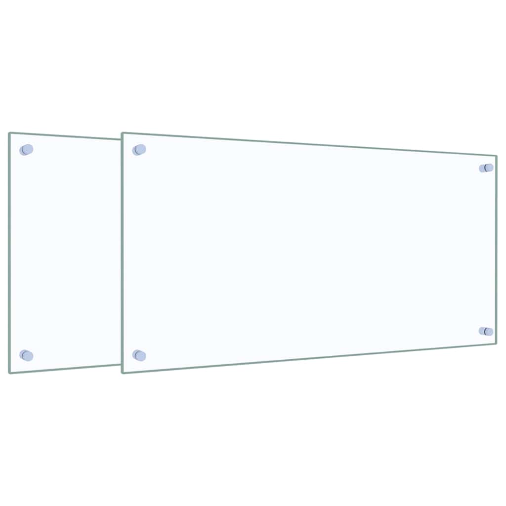 VidaXL Pare-éclaboussures de cuisine 2 pcs 80x40 cm verre trempé transparent