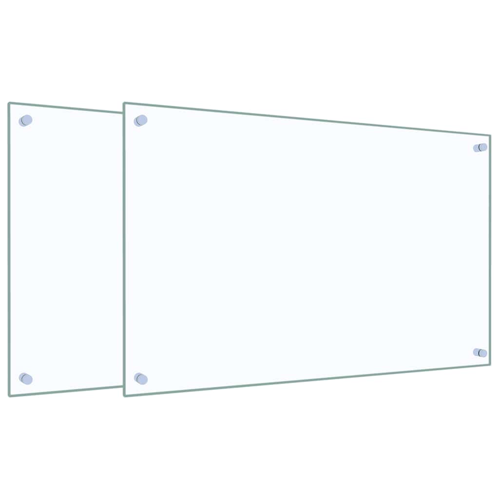 VidaXL Pare-éclaboussures de cuisine 2 pcs 80x50 cm verre trempé transparent