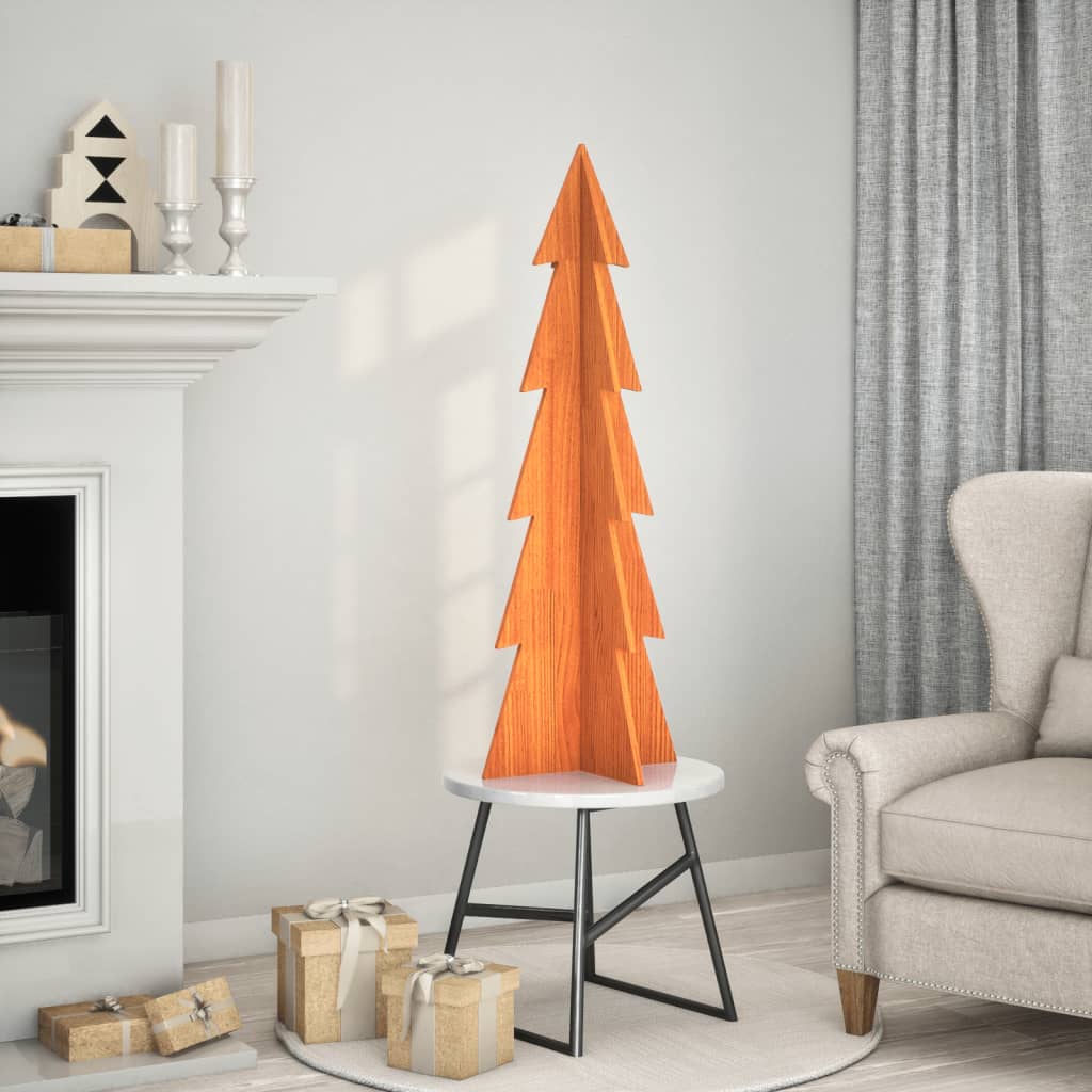 Vidaxx Décoration de Noël Sapin de Noël 112 cm en bois de pin massif, marron lavé