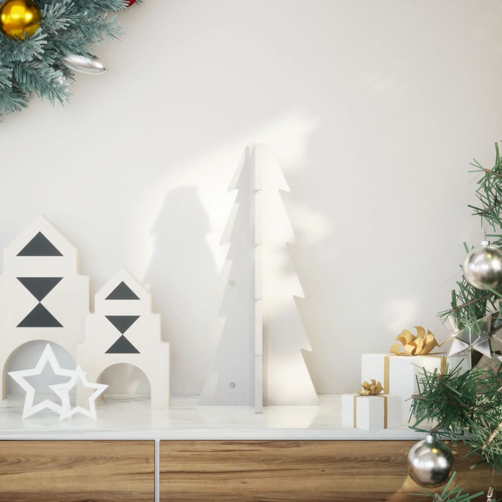 Vidaxx décoration de Noël sapin de Noël 49 cm bois de pin massif blanc