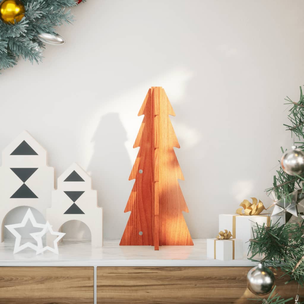 Vidaxx Décoration de Noël Sapin de Noël 49 cm en bois de pin massif, marron lavé
