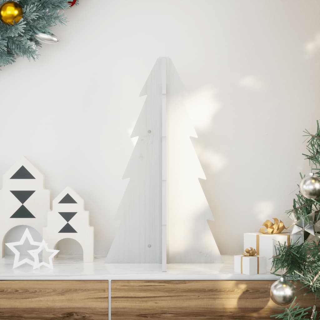 Vidaxx décoration de Noël sapin de Noël 69,5 cm bois de pin massif blanc