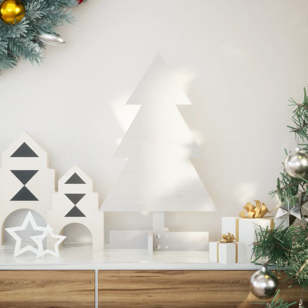 VidaXL décoration de Noël sapin de Noël 60 cm bois de pin massif blanc