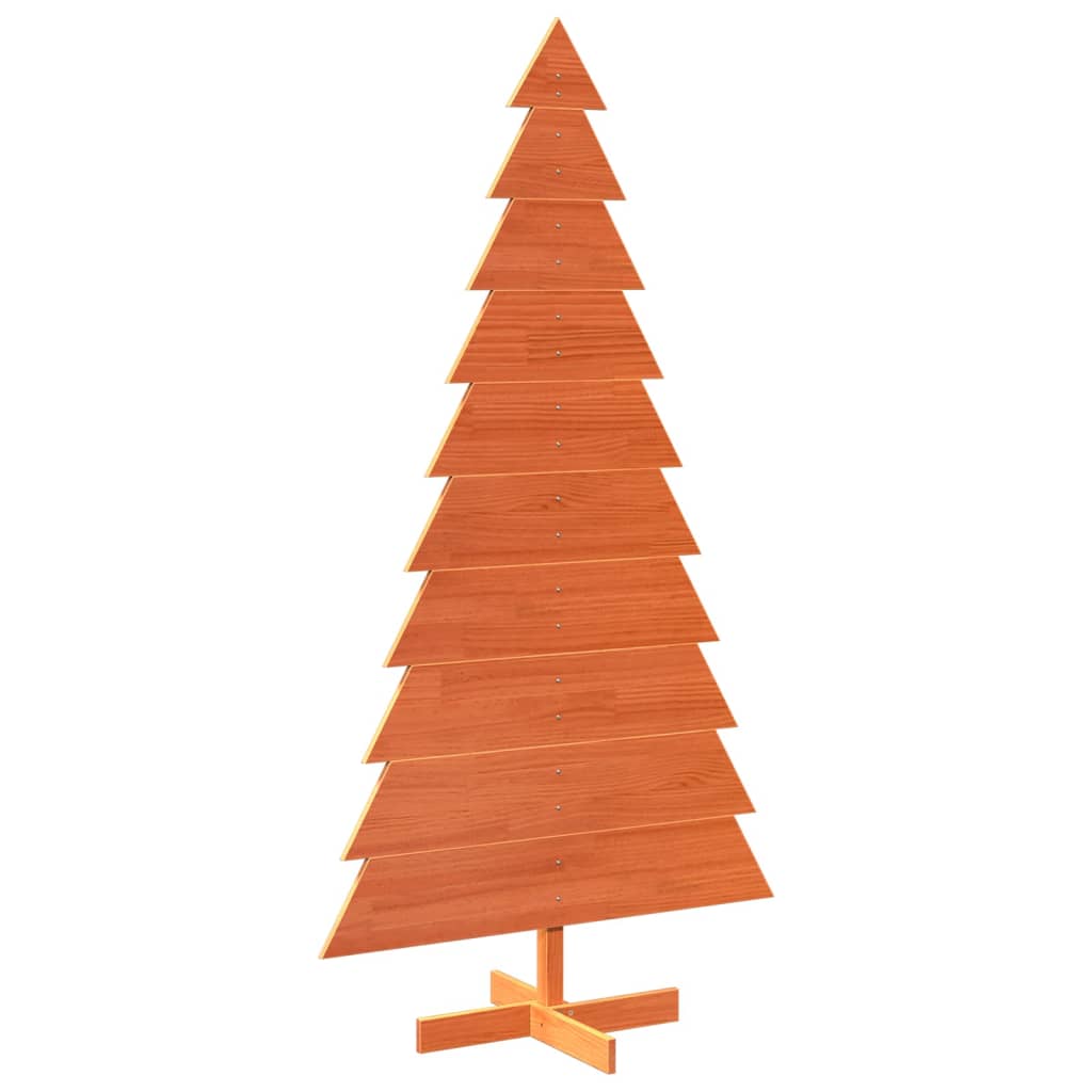 Vidaxx Décoration de Noël Sapin de Noël 180 cm en bois de pin massif, marron lavé
