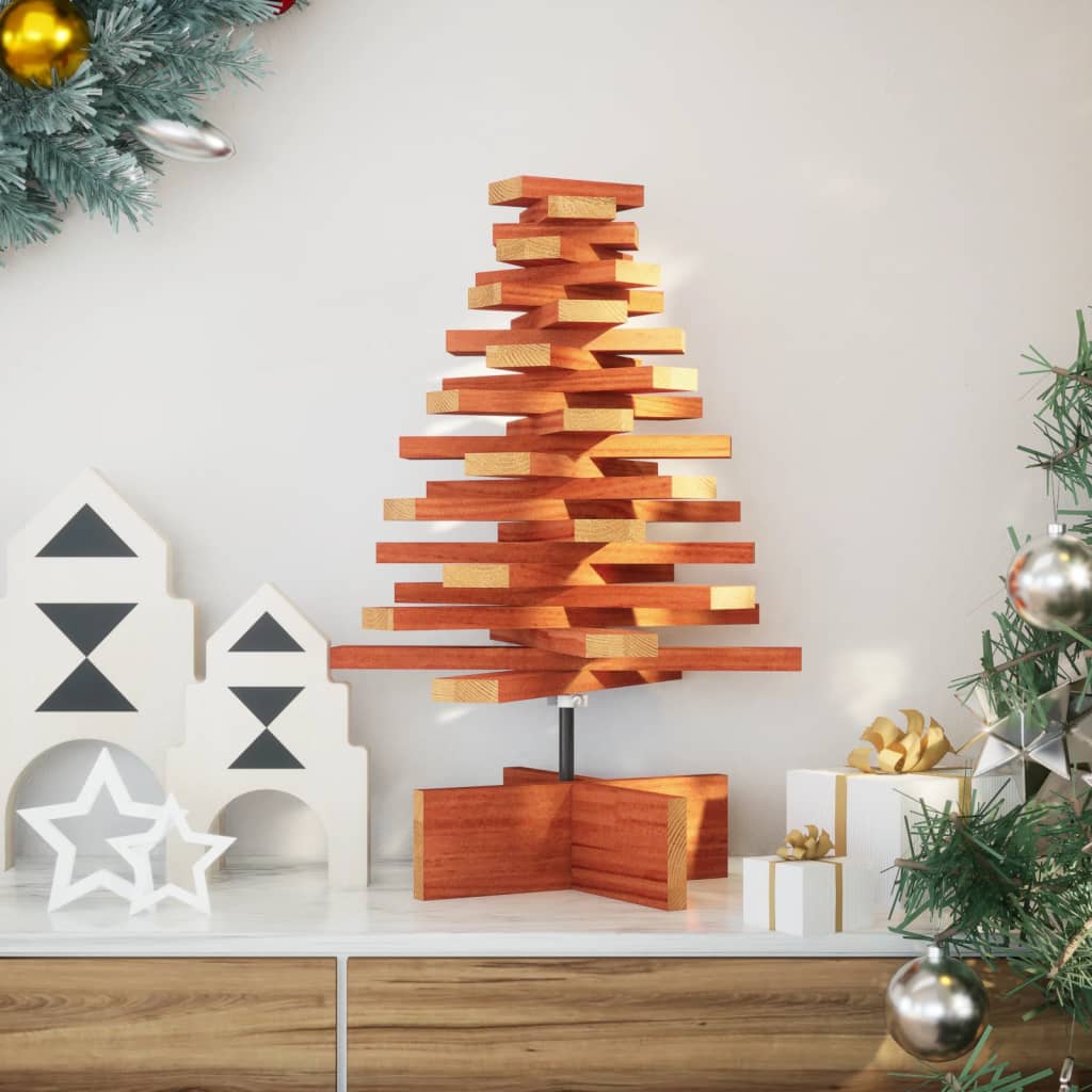Vidaxx Décoration de Noël Sapin de Noël 60 cm en bois de pin massif, marron lavé