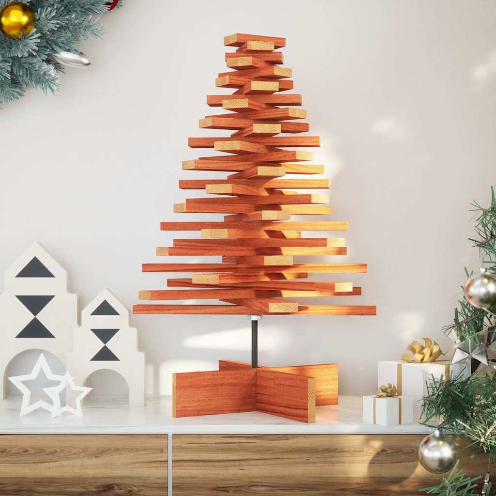 Vidaxx Décoration de Noël Sapin de Noël 80 cm en bois de pin massif, marron lavé