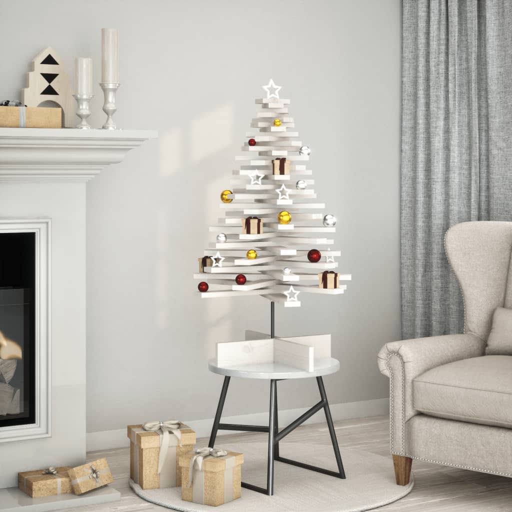 Vidaxx décoration de Noël sapin de Noël 100 cm bois de pin massif blanc