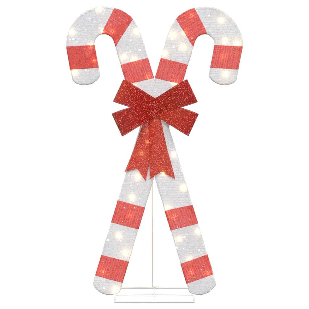 VidaXL décoration de Noël canne en bonbon 50 LED blanc chaud