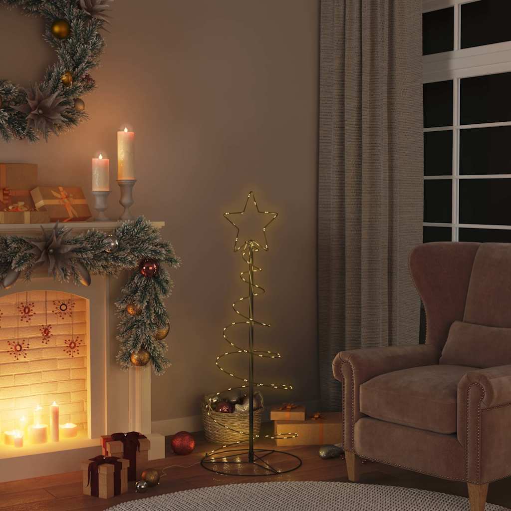 Vidaxxl Sapin de Noël LED 80 LED blanc chaud 120 cm