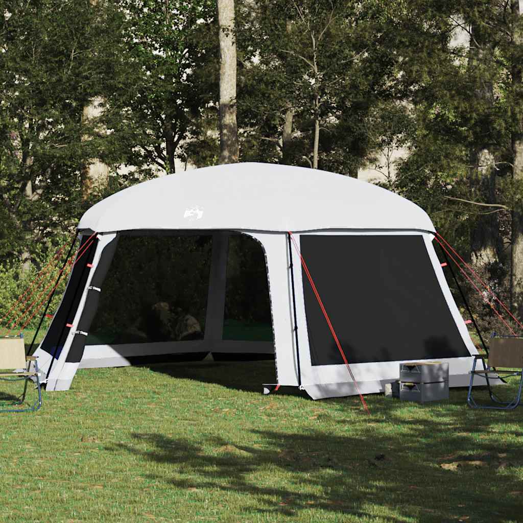 Vidaxl zwembadtent met uitneembare buiten- gaaswanden 618x532 cm grijs