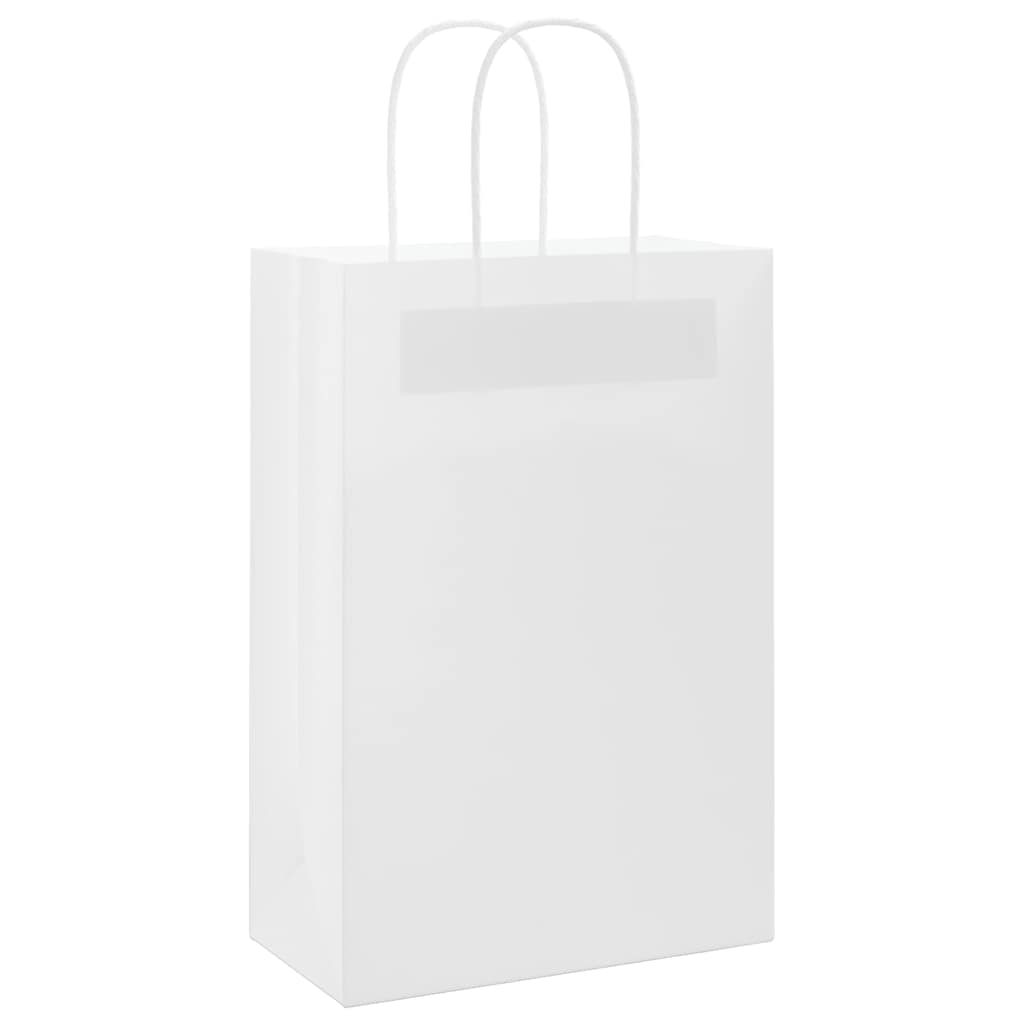 Vidaxl papieren zakjes 50 st met hengsels 21x11x31 cm wit