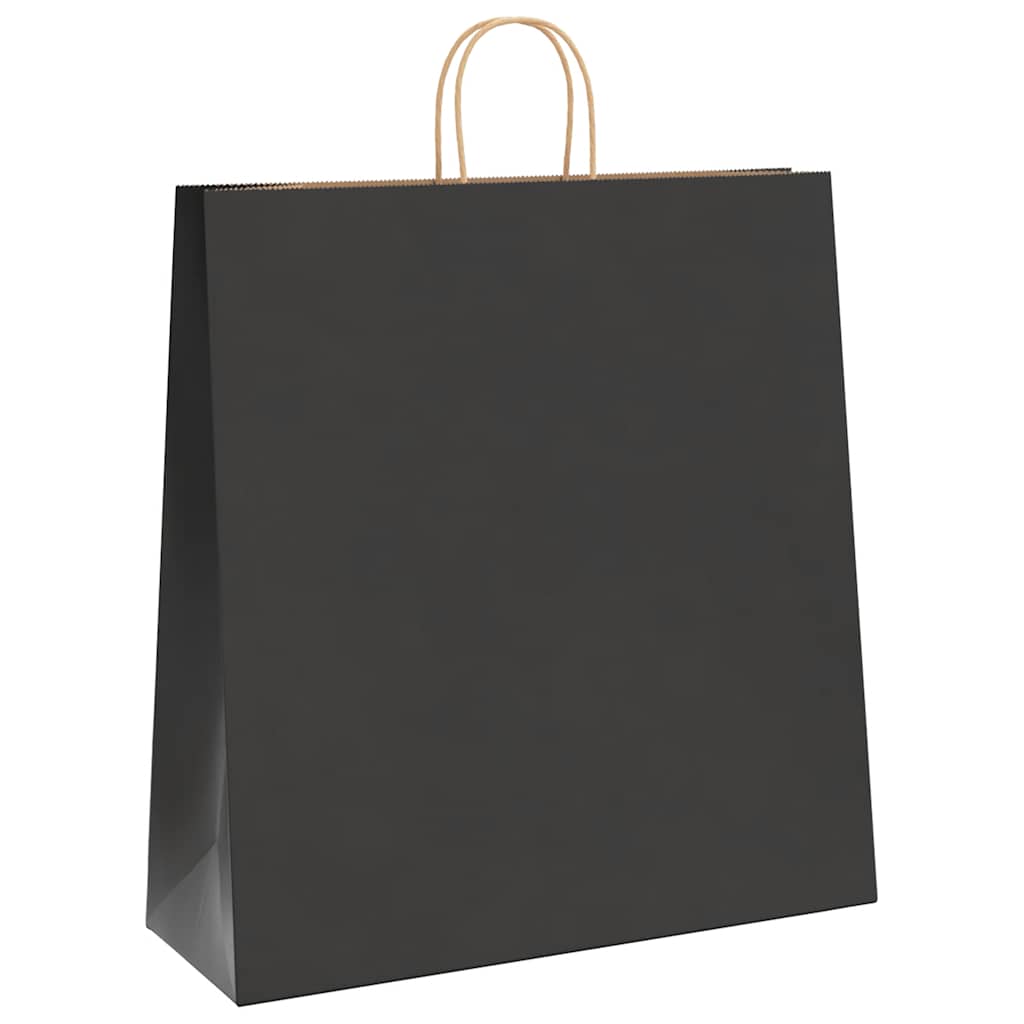 Vidaxl papieren zakken 250 st met hengsels 45x17x48 cm zwart