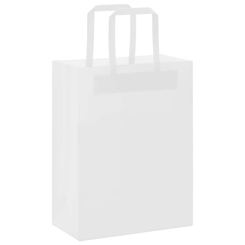 Vidaxl papieren zakken 250 st met hengsels 21x11x28 cm wit