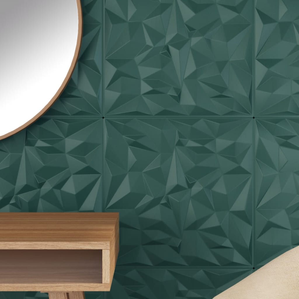Vidaxx 48 pcs panneaux muraux améthyste 12 m² 50x50 cm xps vert