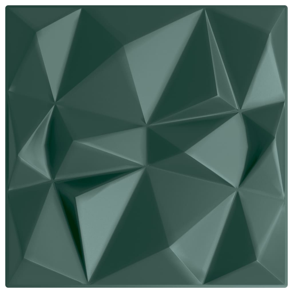 Vidaxx 12 pcs panneaux muraux diamant 3 m² 50x50 cm xps vert