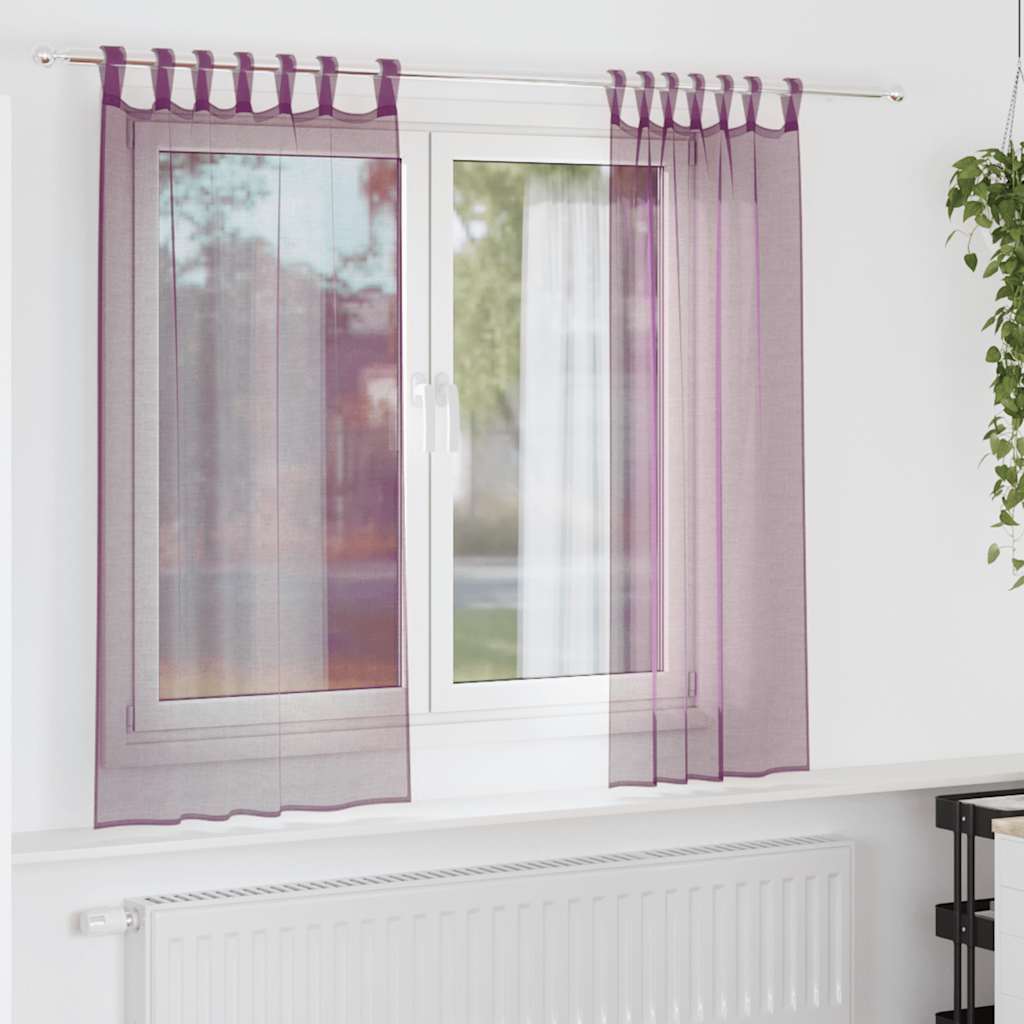 Vidaxl gordijnen met lussen 2 st 140x175 cm paars