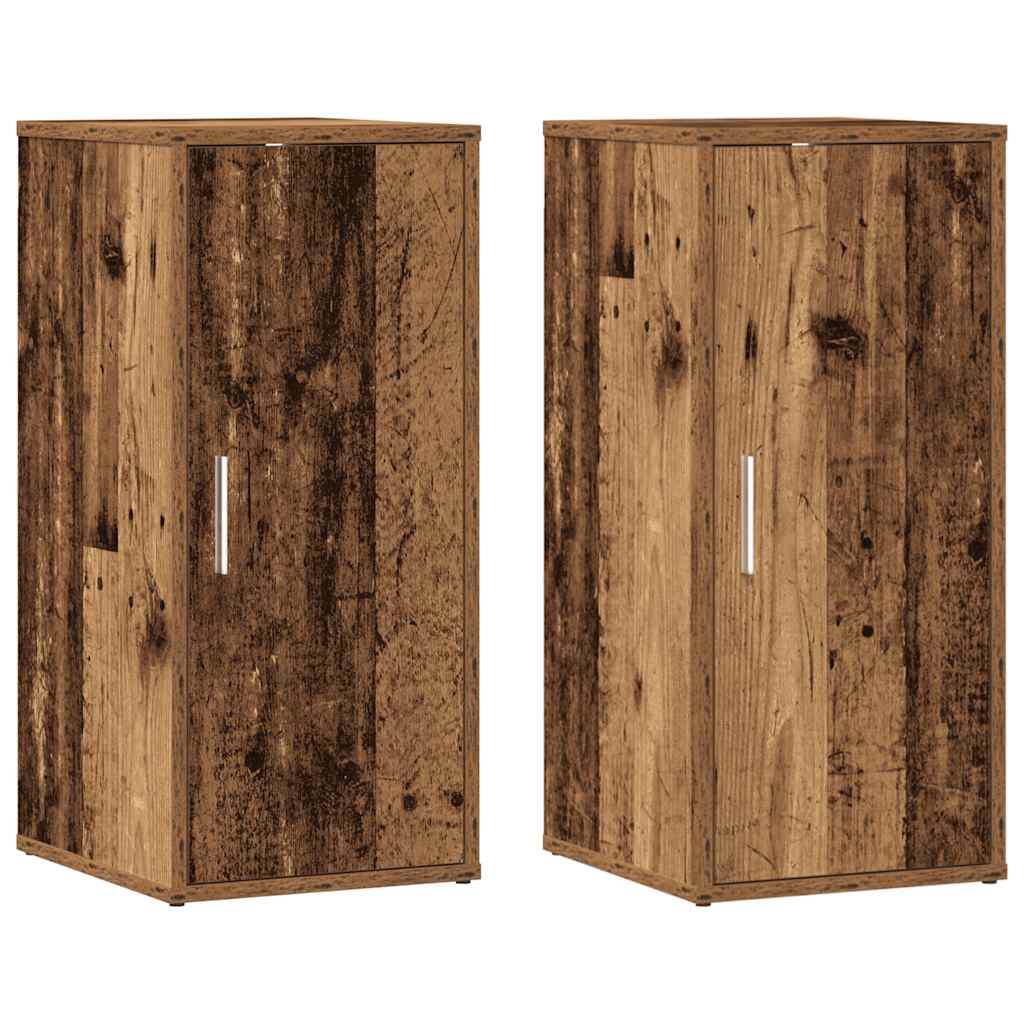 Vidaxx armoires à chaussures 2 pcs 32x35x70 cm bois traité, couleur bois ancien