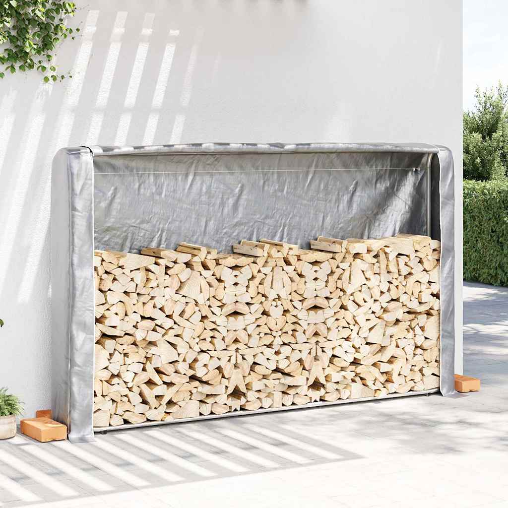 Vidaxx support à bois de chauffage avec housse de pluie 250x25x150 cm en acier galvanisé