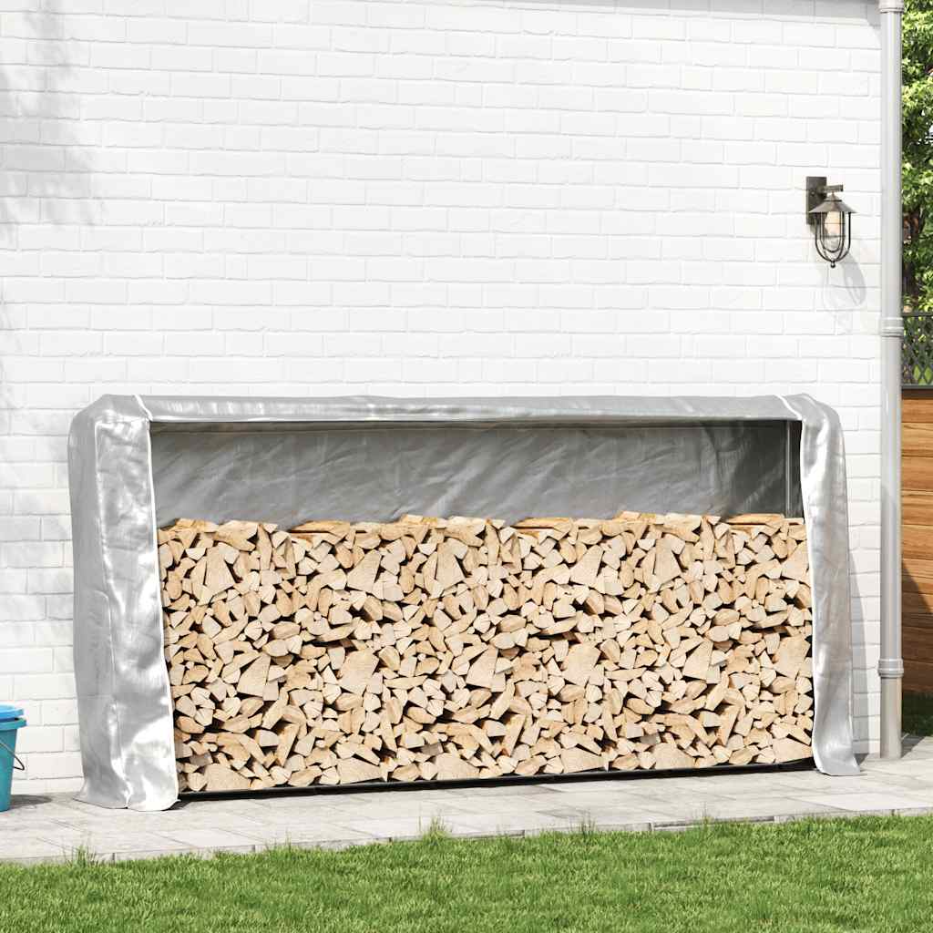 Vidaxx support à bois de chauffage avec housse de pluie 300x25x150 cm en acier galvanisé