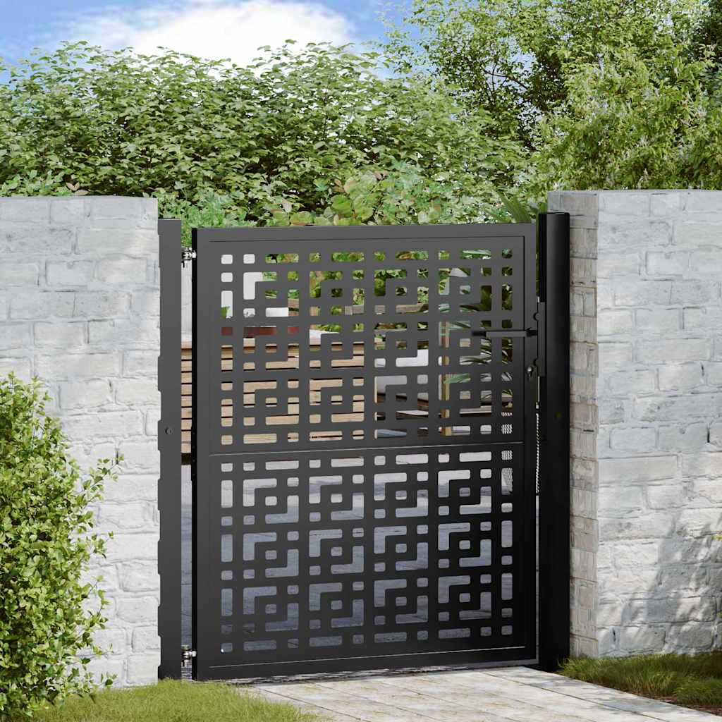 Vidaxl poort met kruisontwerp 100x100 cm staal zwart