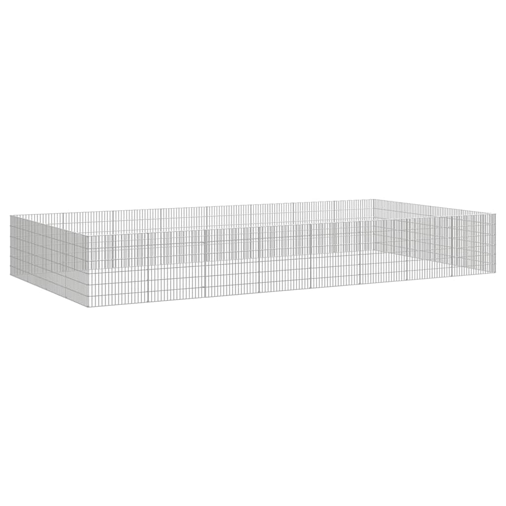 VidaXL Abri pour animaux 24 panneaux 54x60 cm en fer galvanisé