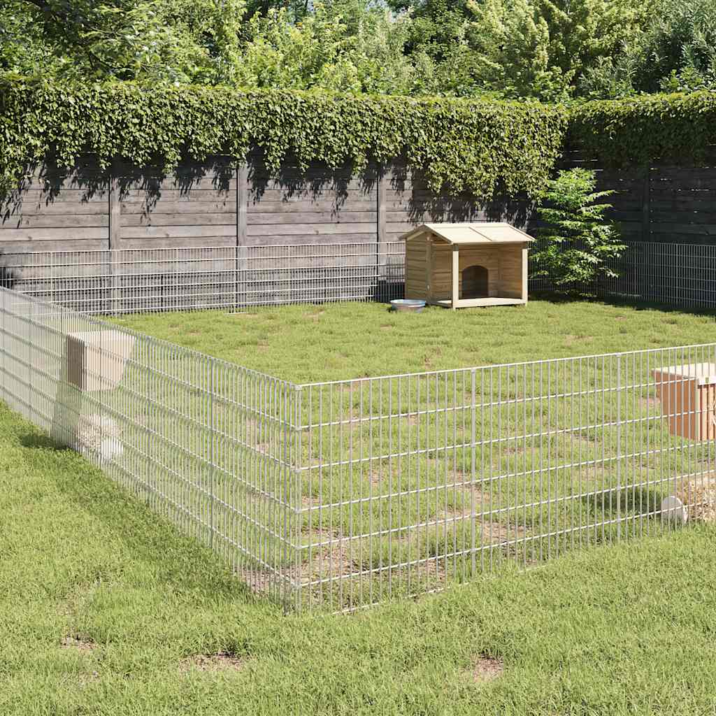 VidaXL Abri pour animaux 48 panneaux 54x60 cm en fer galvanisé