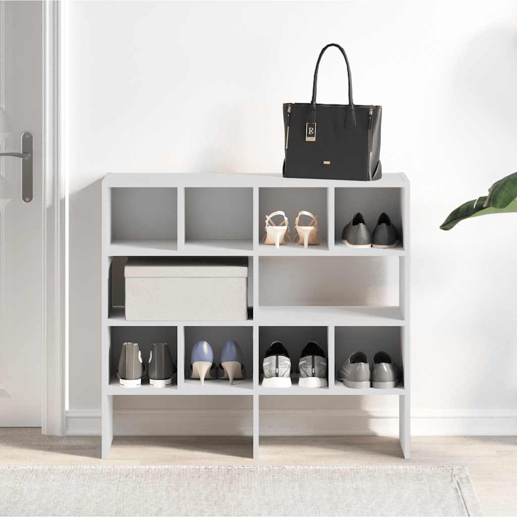 VidaXL étagères à chaussures 2 pcs empilables 89,5x30x40 cm blanc