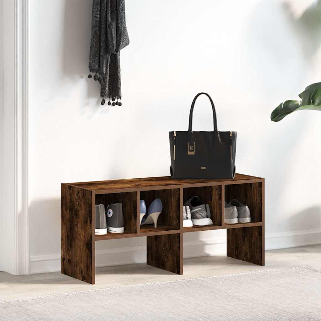 VidaXL étagère à chaussures empilable 89,5x30x40 cm chêne fumé
