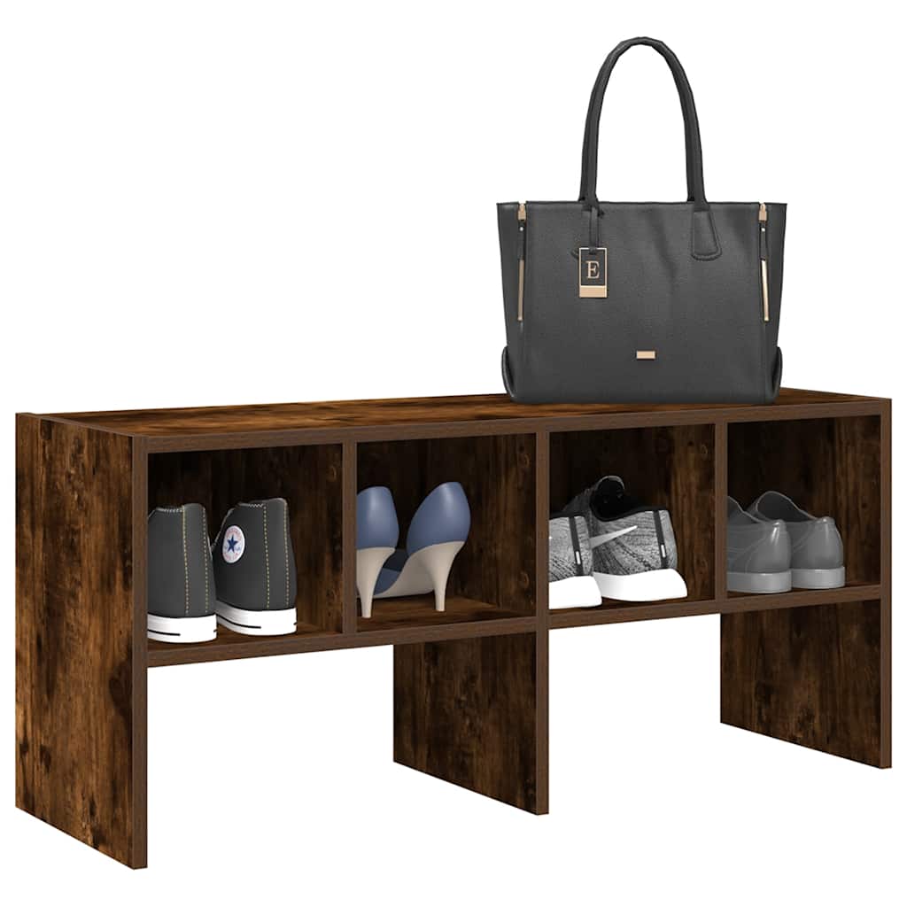 VidaXL étagère à chaussures empilable 89,5x30x40 cm chêne fumé