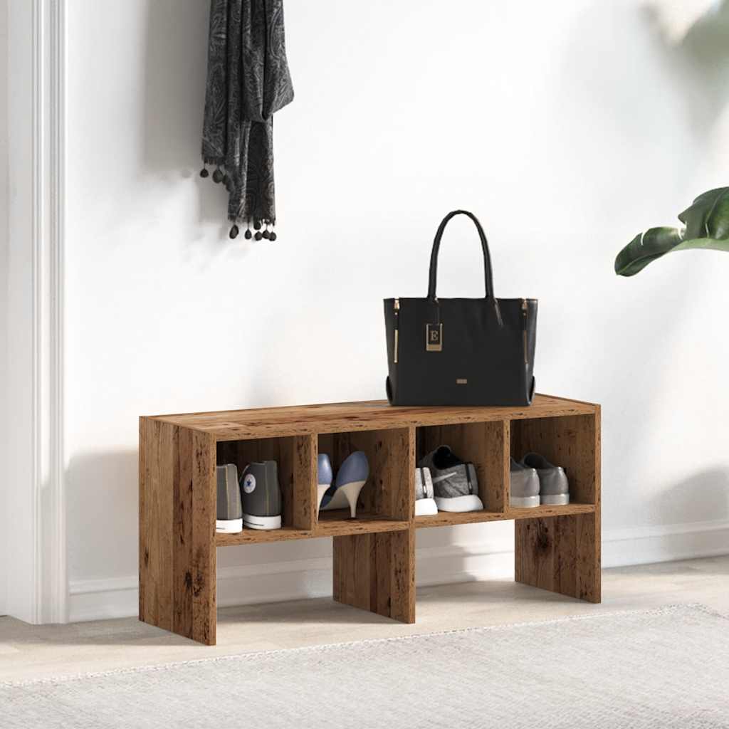 VidaXL étagère à chaussures empilable 89,5x30x40 cm couleur bois ancien