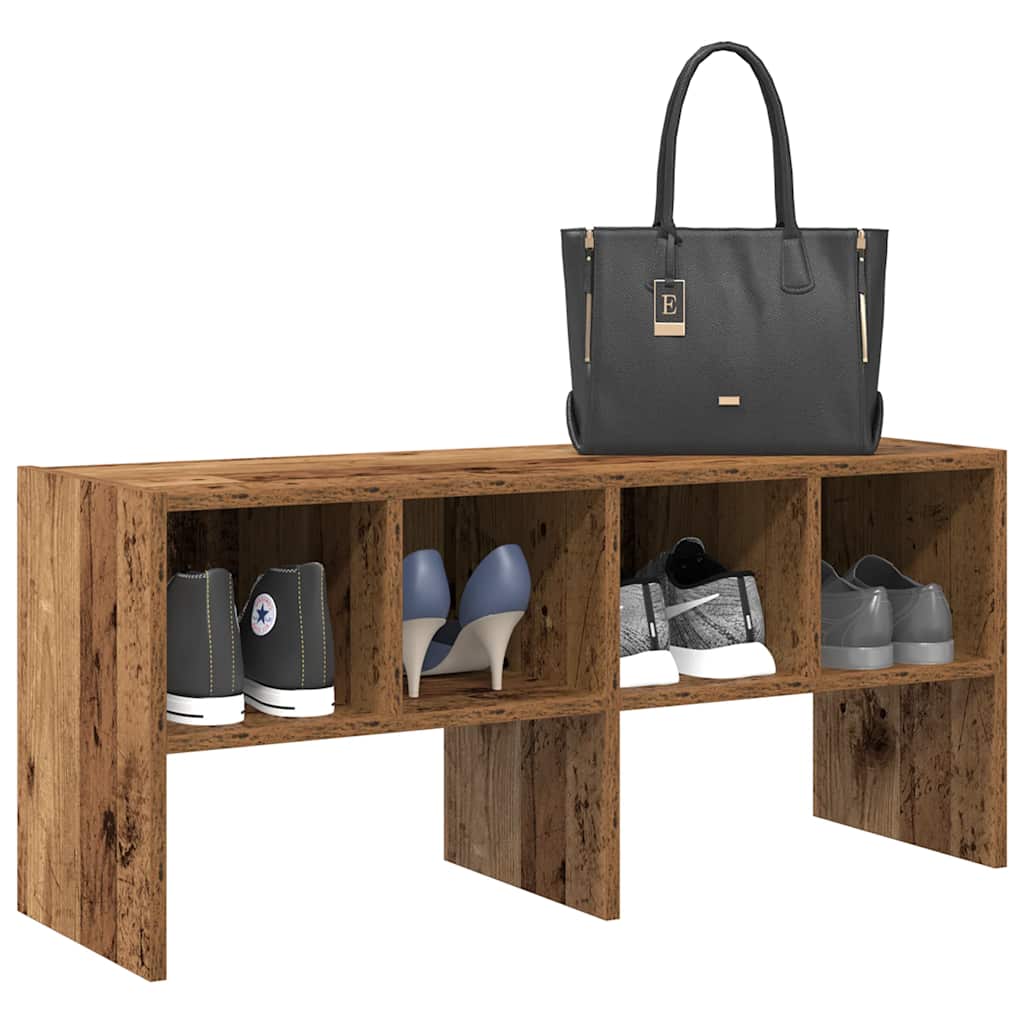 VidaXL étagère à chaussures empilable 89,5x30x40 cm couleur bois ancien