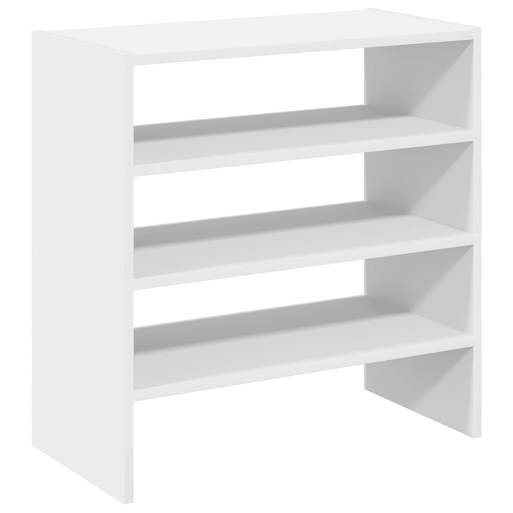 VidaXL étagères à chaussures 2 pcs empilables 60x30x30,5 cm blanc