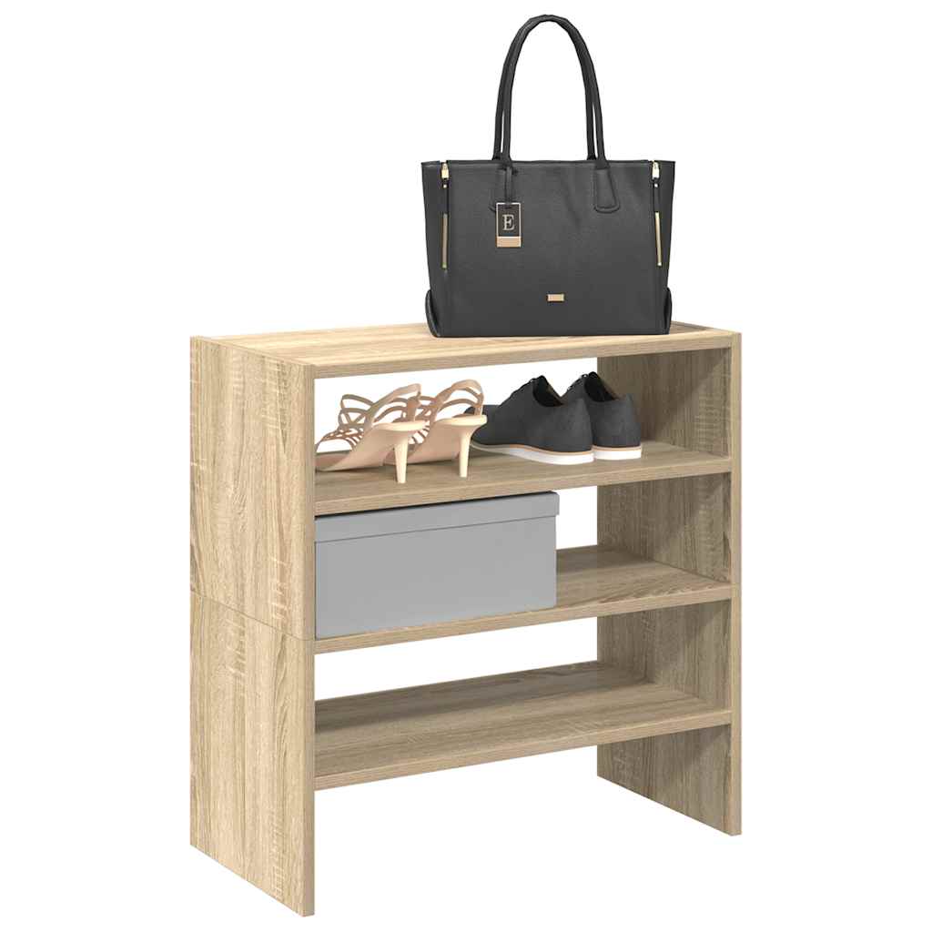 VidaXL étagères à chaussures 2 pcs empilables 60x30x30,5 cm couleur chêne sonoma